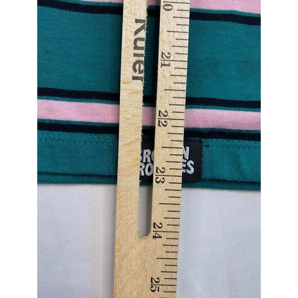 Broken Promises Embroidered Striped Women XS Crewneck Longsleeve Logo Pink Green - Picture 3 of 7